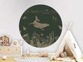 Monochrome Sea - Green Vintage - Circle - Le Petit Marché Home Furniture