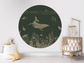 Monochrome Sea - Green Vintage - Circle - Le Petit Marché Home Furniture