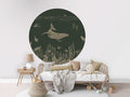 Monochrome Sea - Green Vintage - Circle - Le Petit Marché Home Furniture