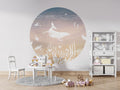 Monochrome Sea - Pink Aqua - Circle - Le Petit Marché Home Furniture