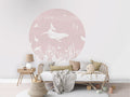 Monochrome Sea - Pink - Circle - Le Petit Marché Home Furniture