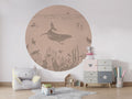 Monochrome Sea - Pink Vintage - Circle - Le Petit Marché Home Furniture