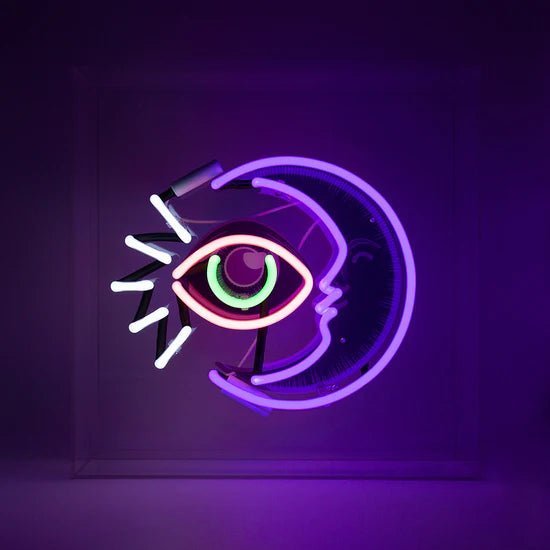 Moon' Large Glass Neon Sign - Purple - Le Petit Marché Home Furniture