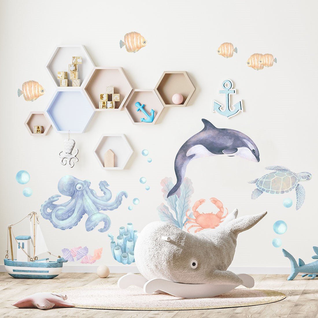 Ocean Animals II, Wall Stickers - Le Petit Marché Home Furniture