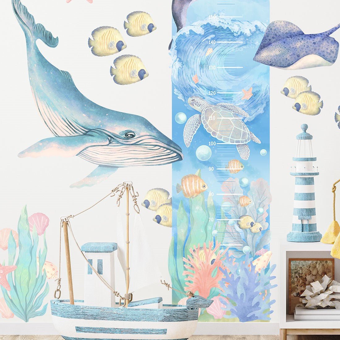 Ocean, Height Measure, Wall Stickers - Le Petit Marché Home Furniture