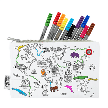 Pencilcase, World Map - Le Petit Marché Home Furniture