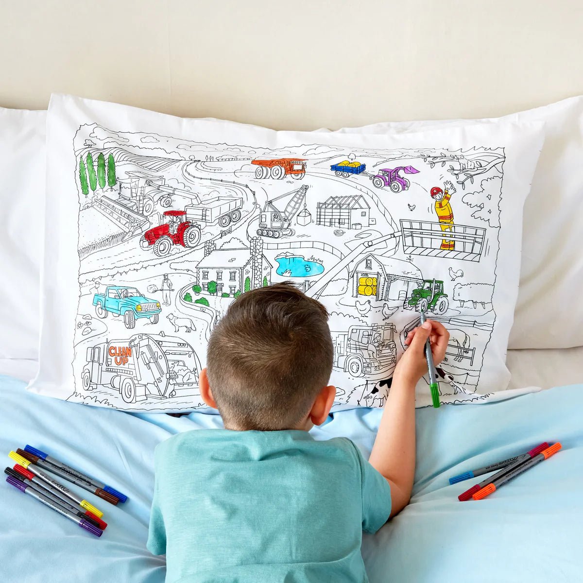 Pillowcase, Working Wheels - Le Petit Marché Home Furniture