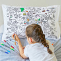 Pillowcase, World Map - Le Petit Marché Home Furniture