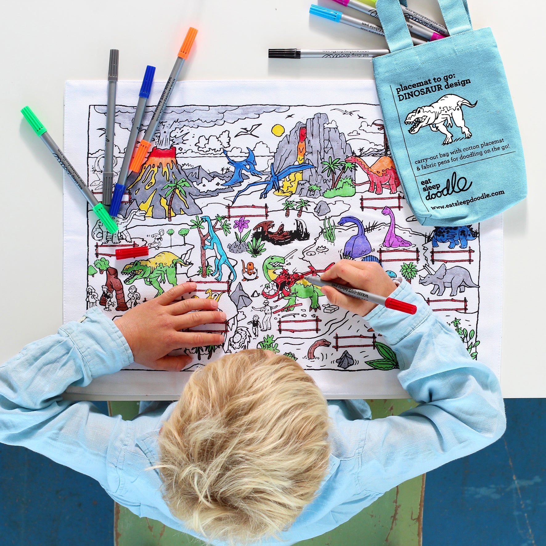 Placemat To Go, Dinosaur - Le Petit Marché Home Furniture