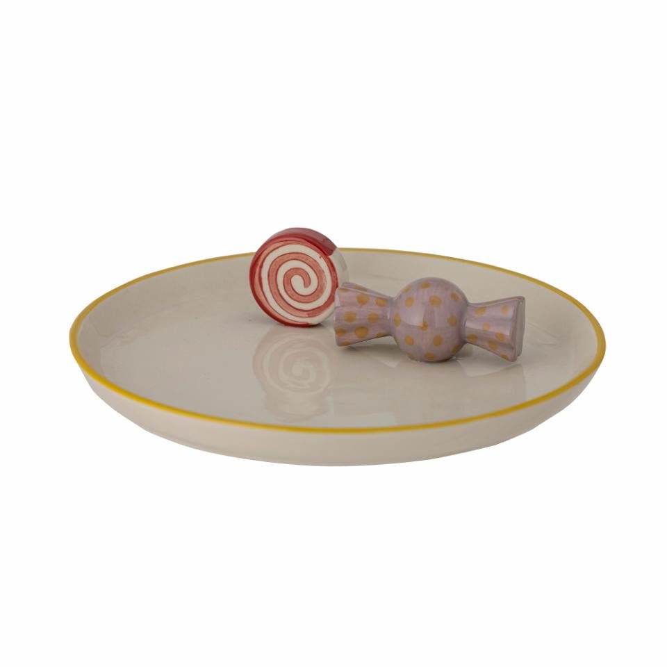 Plate Mylie, Nature, Stoneware - Le Petit Marché Home Furniture