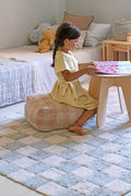 Pouf Vichy Rose - Le Petit Marché Home Furniture