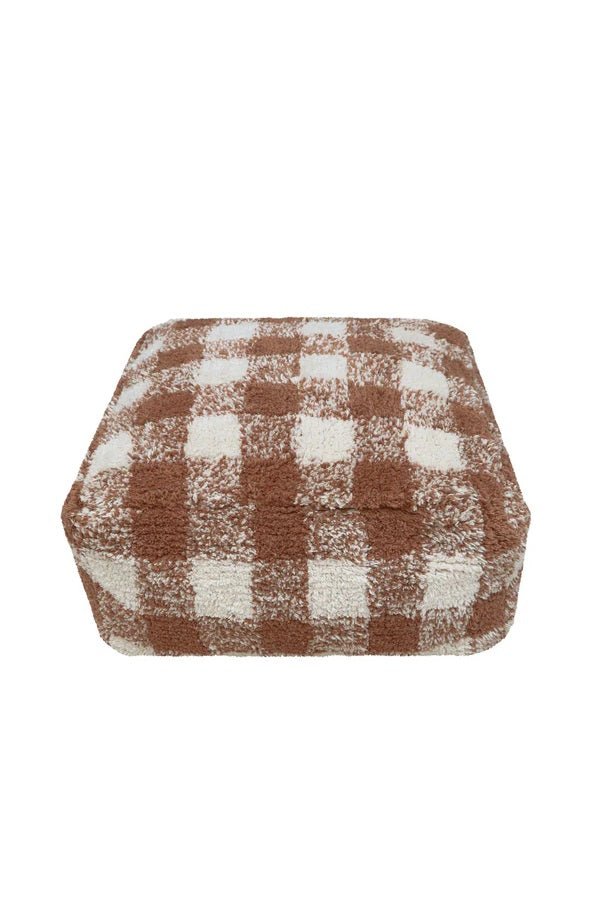 Pouf, Vichy, Toffee - Le Petit Marché Home Furniture