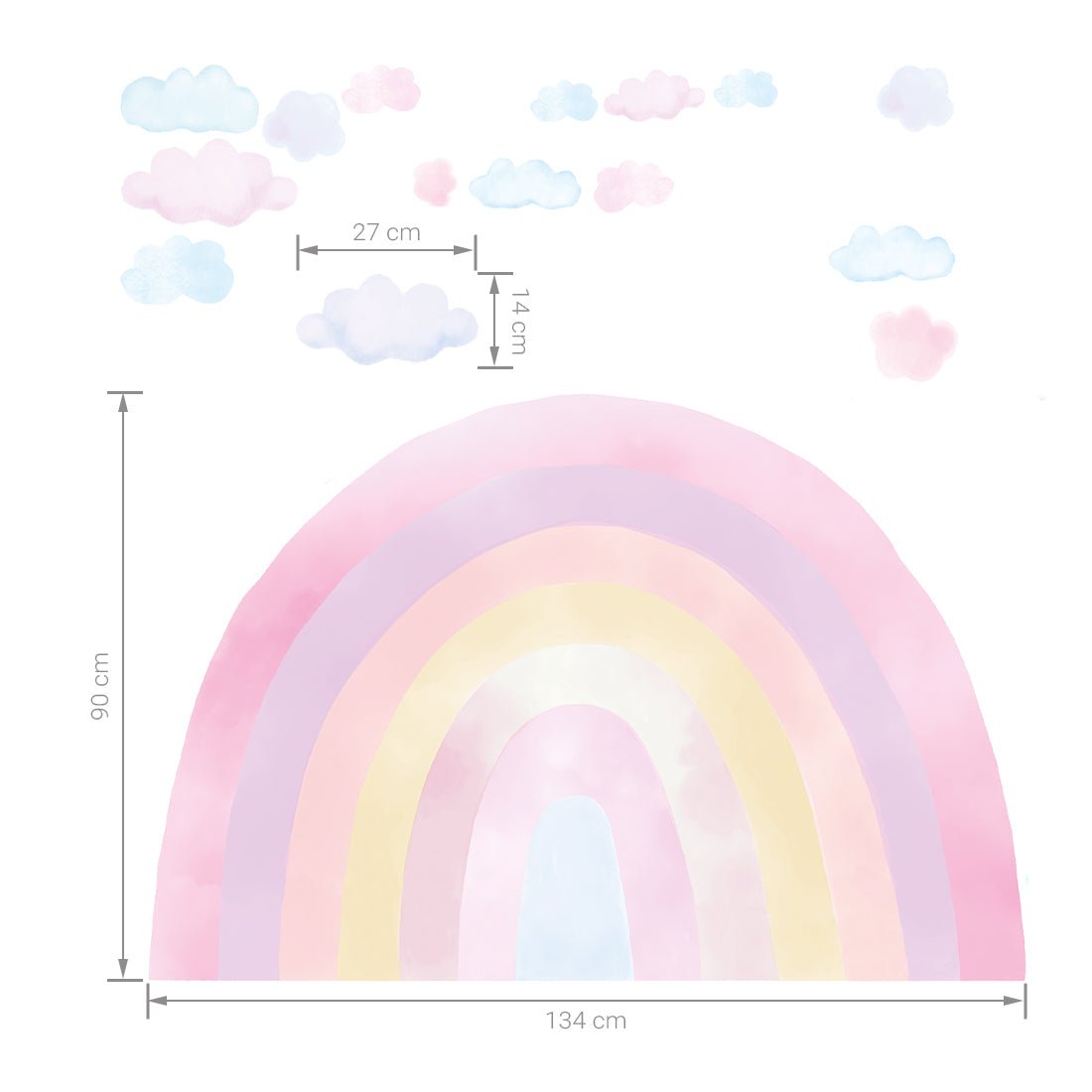 Rainbows Pink, Wall Stickers - Le Petit Marché Home Furniture