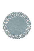 Round ABC Vintage Blue, Washable Rug - Le Petit Marché Home Furniture