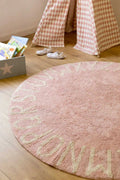 Round ABC Vintage Nude, Washable Rug - Le Petit Marché Home Furniture