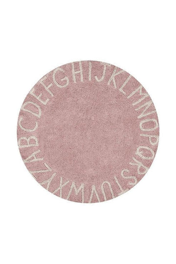 Round ABC Vintage Nude, Washable Rug - Le Petit Marché Home Furniture