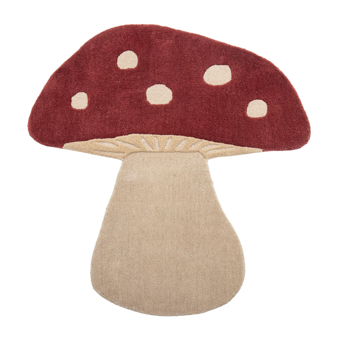 Rug Mushroom, Red, Wool - Le Petit Marché Home Furniture