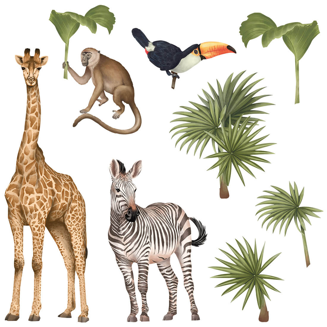 Safari Animals II, Wall Stickers - Le Petit Marché Home Furniture