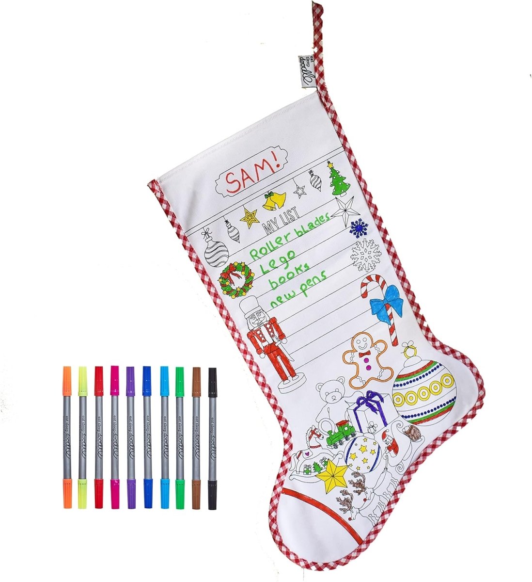 Santa Stocking To Be Coloured - Le Petit Marché Home Furniture