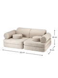 Sofa Settee, Biscuit (Pre - Order) - Le Petit Marché Home Furniture