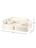 Sofa Settee, Cream White (Pre - Order) - Le Petit Marché Home Furniture