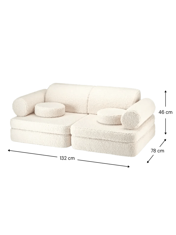 Sofa Settee, Cream White (Pre - Order) - Le Petit Marché Home Furniture