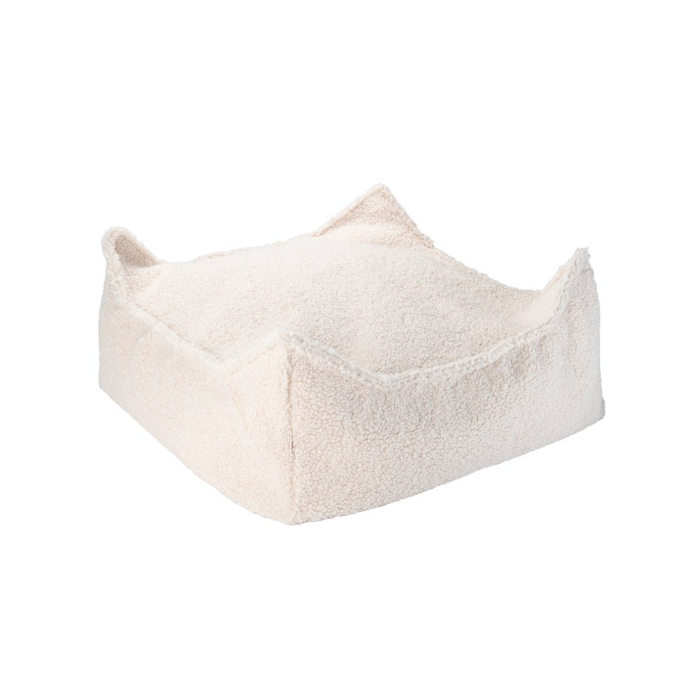 Square Ottoman, Cream White (Pre - Order) - Le Petit Marché Home Furniture