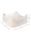 Square Ottoman, Cream White (Pre - Order) - Le Petit Marché Home Furniture