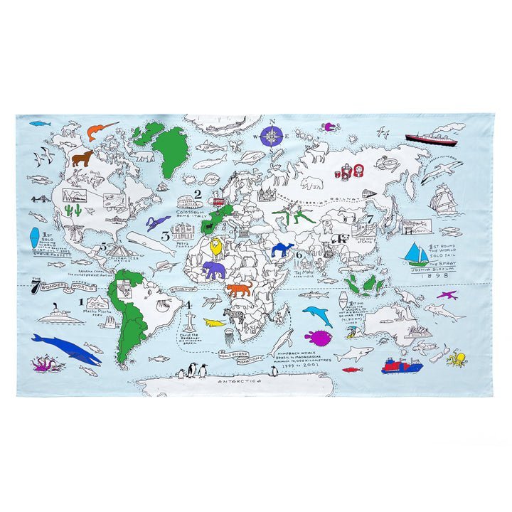 Tablecloth, World Map - Le Petit Marché Home Furniture