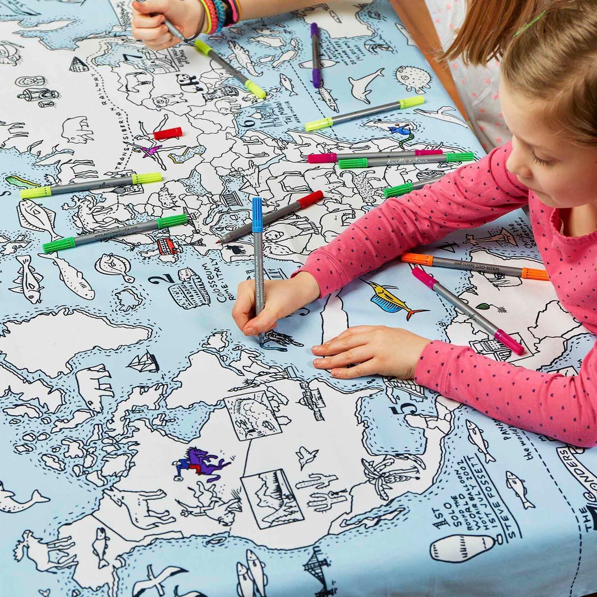 Tablecloth, World Map - Le Petit Marché Home Furniture