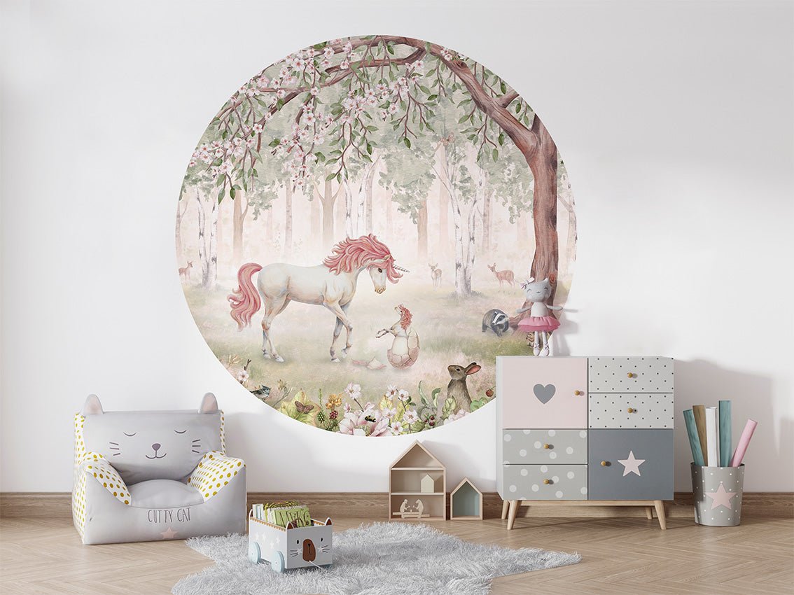 Unicorn Forest - Green - Circle - Le Petit Marché Home Furniture