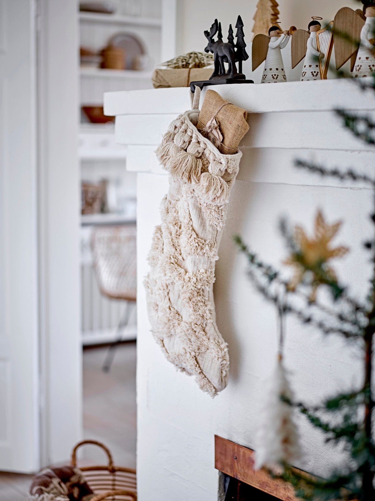 Vence Christmas Stocking, Nature, Cotton - Le Petit Marché Home Furniture