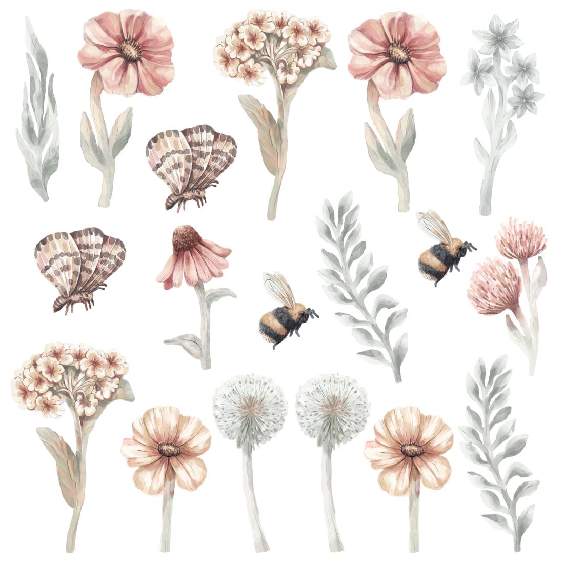 Wildflowers Set II, Wall Stickers - Le Petit Marché Home Furniture