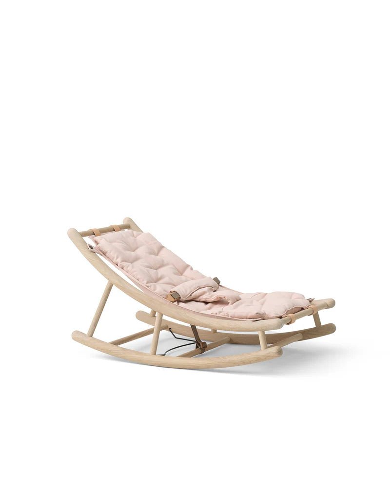 Wood Baby & Toddler Rocker, Oak/Rose - Le Petit Marché Home Furniture