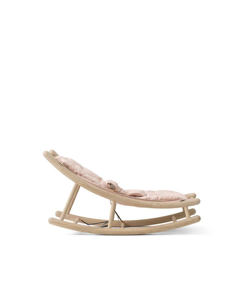 Wood Baby & Toddler Rocker, Oak/Rose - Le Petit Marché Home Furniture