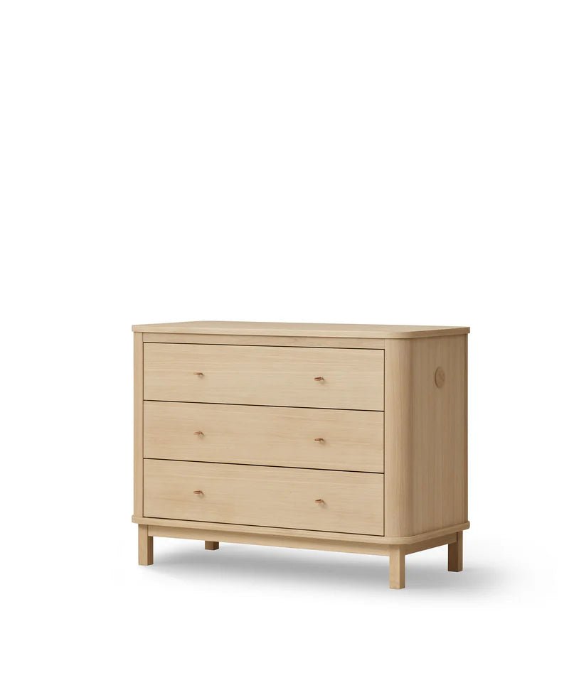 Wood Dresser 3 Drawers, Oak - Le Petit Marché Home Furniture