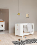 Wood Mini+ cot bed incl. junior kit, white - Le Petit Marché Home Furniture