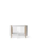 Wood Mini+ Cot Bed incl. Junior Kit, White/Oak - Le Petit Marché Home Furniture