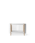 Wood Mini+ Cot Bed incl. Junior Kit, White/Oak - Le Petit Marché Home Furniture