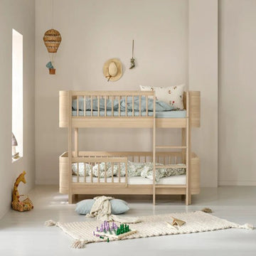 Wood Mini+ low bunk bed, oak - Le Petit Marché Home Furniture