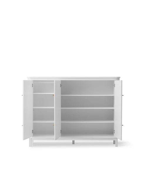 Wood multi cupboard 3 doors, white - Le Petit Marché Home Furniture