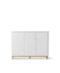 Wood multi cupboard 3 doors, white/oak - Le Petit Marché Home Furniture