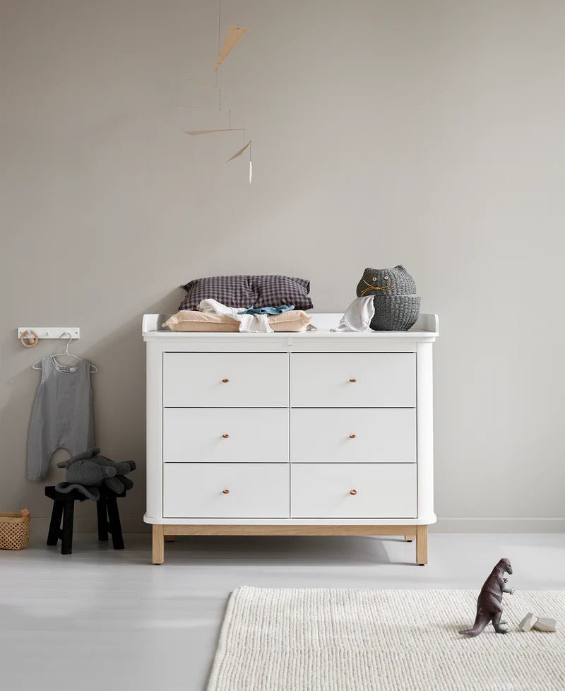 Wood Nursery Top for Dresser 6 Drawers, White - Le Petit Marché Home Furniture