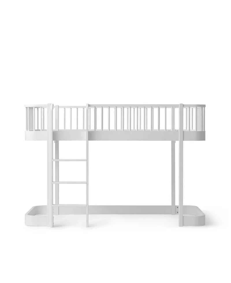 Wood Original low loft bed, white/oak - Le Petit Marché Home Furniture