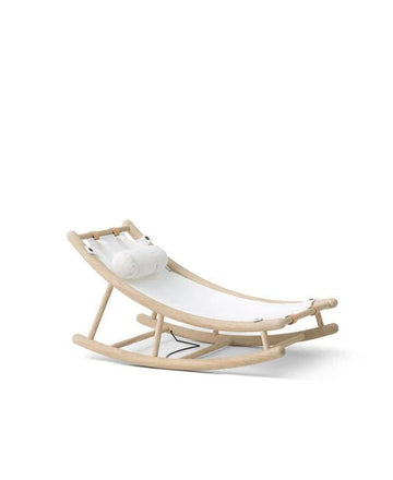 Wood toddler rocker, oak/white - Le Petit Marché Home Furniture